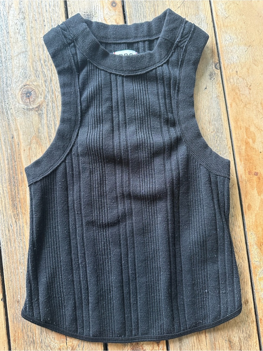 BDG Black Ribbed High-Neck Tank